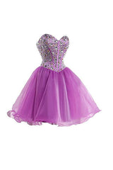 Purple Sweetheart Homecoming Dress Cocktail Prom Dress