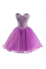 Purple Sweetheart Homecoming Dress Cocktail Prom Dress