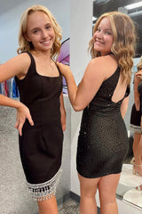 Royal Blue Halter Keyhole Hotfix Dress