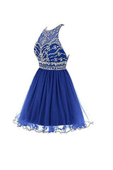 Royal Blue Tulle Homecoming Dress Short Prom Gown
