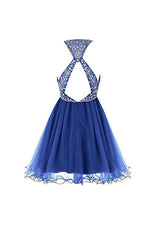Royal Blue Tulle Homecoming Dress Short Prom Gown