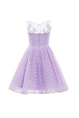 Scoop Neck Appliques Sequins Lilac Short Prom Dress Homecoming Dress
