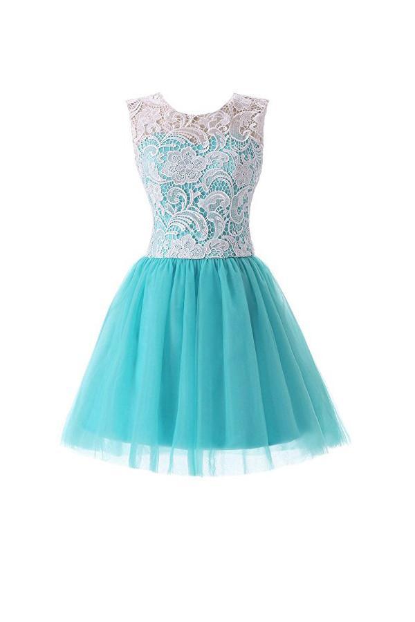 Short Lace Tulle Prom Dresses Homecoming Party Dresses