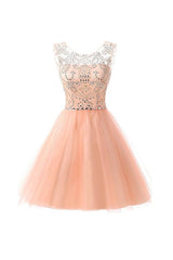 Beaded Short Tulle Homecoming Dress Prom Gown Party Dress
