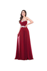 Strapless Long Evening Dress with Appliques, Prom Dresses