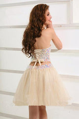 Stunning Two-Piece Short Tulle Beaded Sweet Homecoming/Party Dress