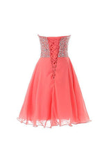 Sweetheart Beaded Prom Gown Short Homecoming Dress
