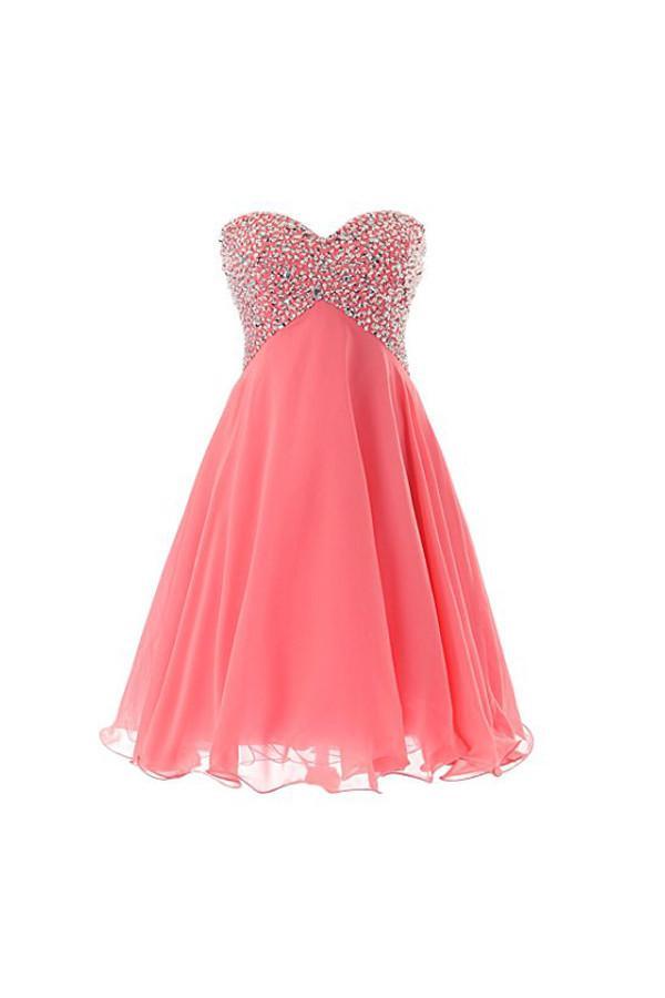Sweetheart Beaded Prom Gown Short Homecoming Dress