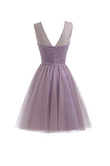 Sweetheart Tulle Light Purple Homecoming Dress Short Prom Dress