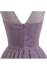 Sweetheart Tulle Light Purple Homecoming Dress Short Prom Dress