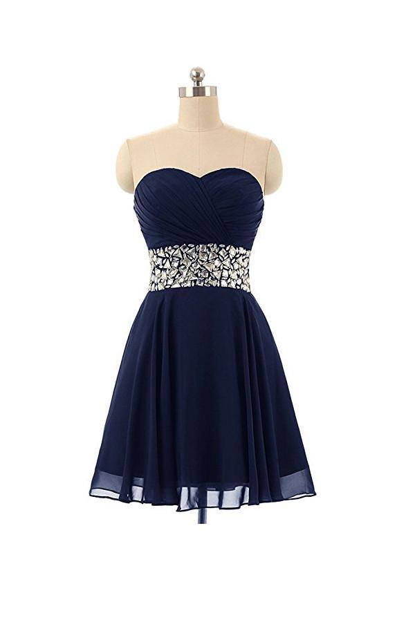 Sweetheart Short Chiffon Crystal Homecoming Dress Party Dress