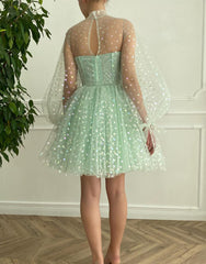 A-Line Corset Homecoming Dress with Sleeves