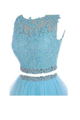 Two-Piece Prom Dress Appliqued Short Homecoming Dress