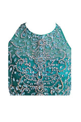 Two Piece Tulle Short Homecoming Dress with Beading