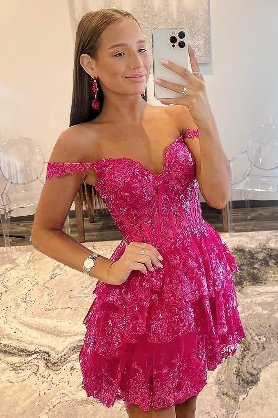 Short A-Line Sweetheart  Ruched Homecoming Dress