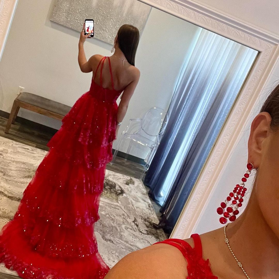 Bodycon One Shoulder Ruched Lace Long Prom Dress