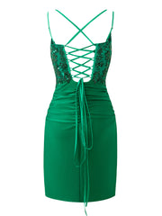 Royal Blue | Bodycorn Short Spaghetti Strap Jersey Homecoming Dress