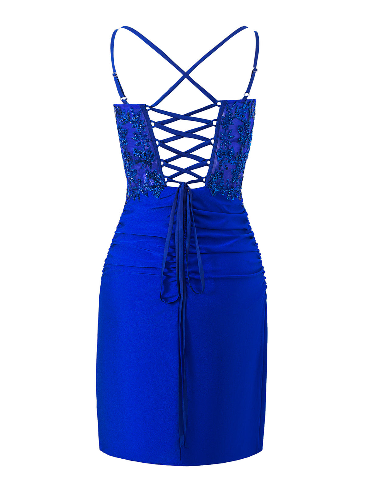 Royal Blue | Bodycorn Short Spaghetti Strap Jersey Homecoming Dress