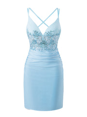 Bodycorn Short V Neck Jersey Homecoming Dress