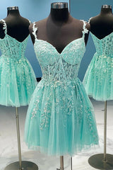 A-Line Hot Pink Lace Appliques Homecoming Dress Party Dress