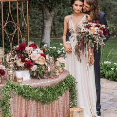 Bridesmaid Dresses, Elegant Open Back V Neck With Bowknot