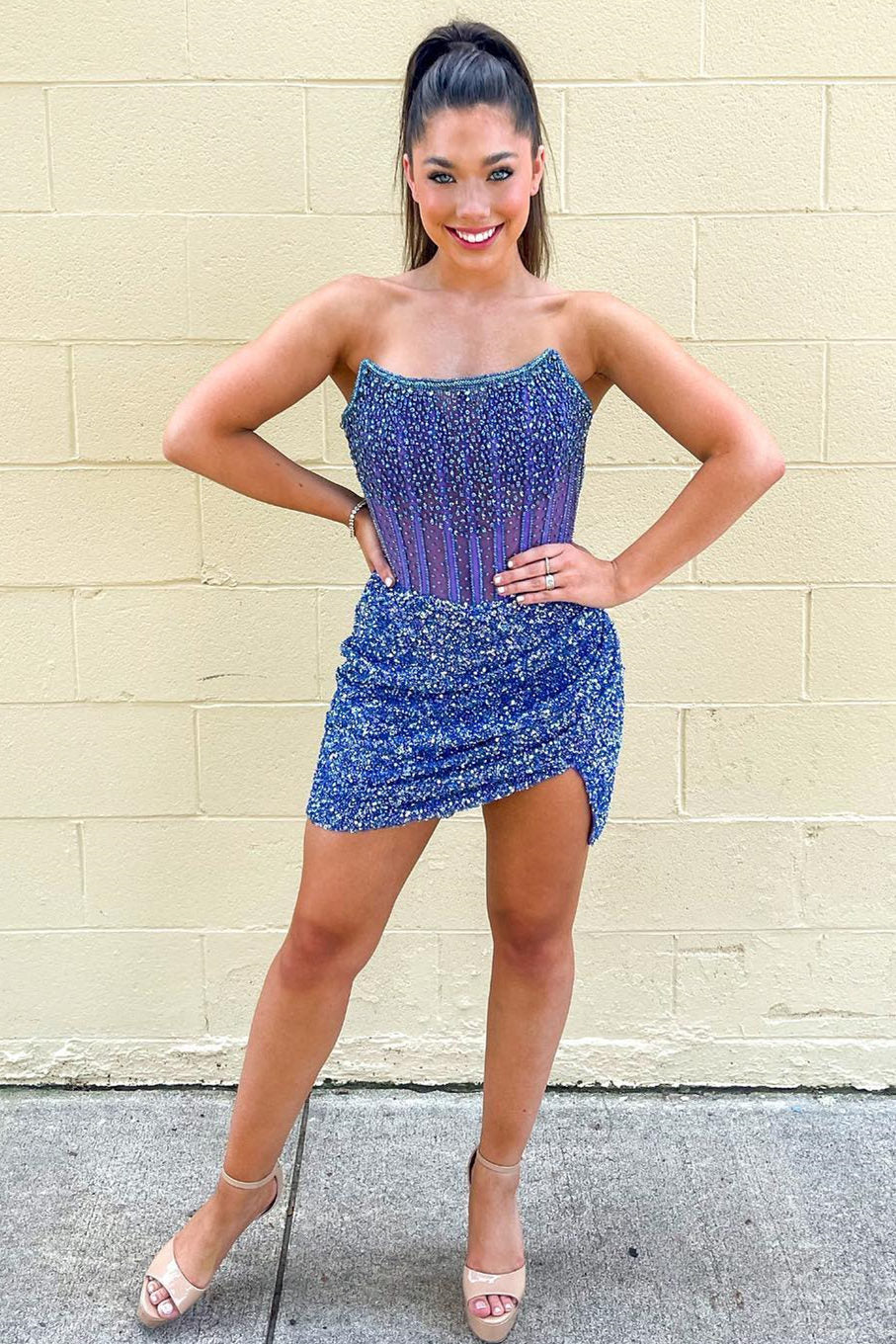 Bodycorn Strapless Corset Homecoming Dress