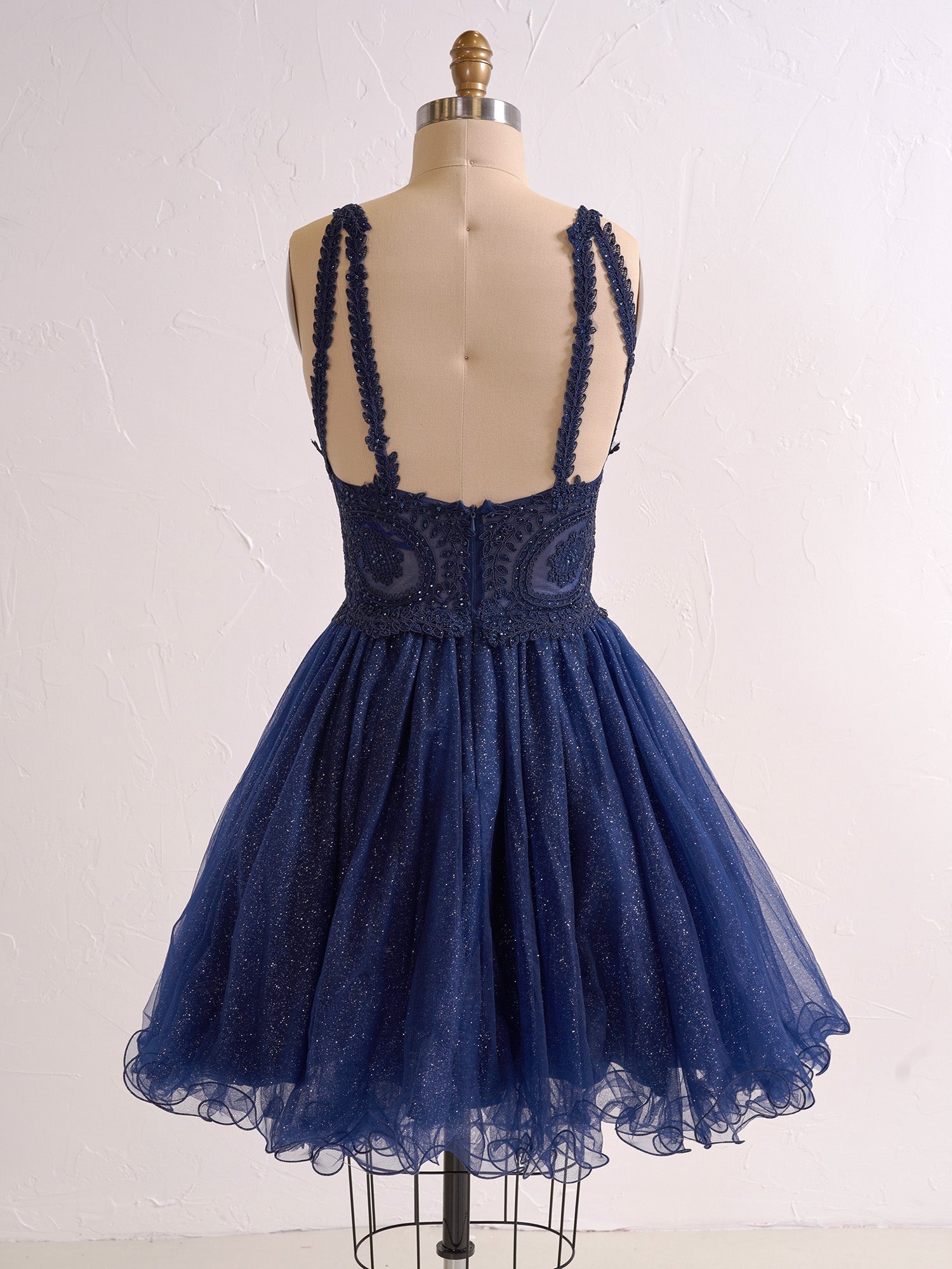 Embellished Embroidery Tulle Short Homecoming Cocktail Dress