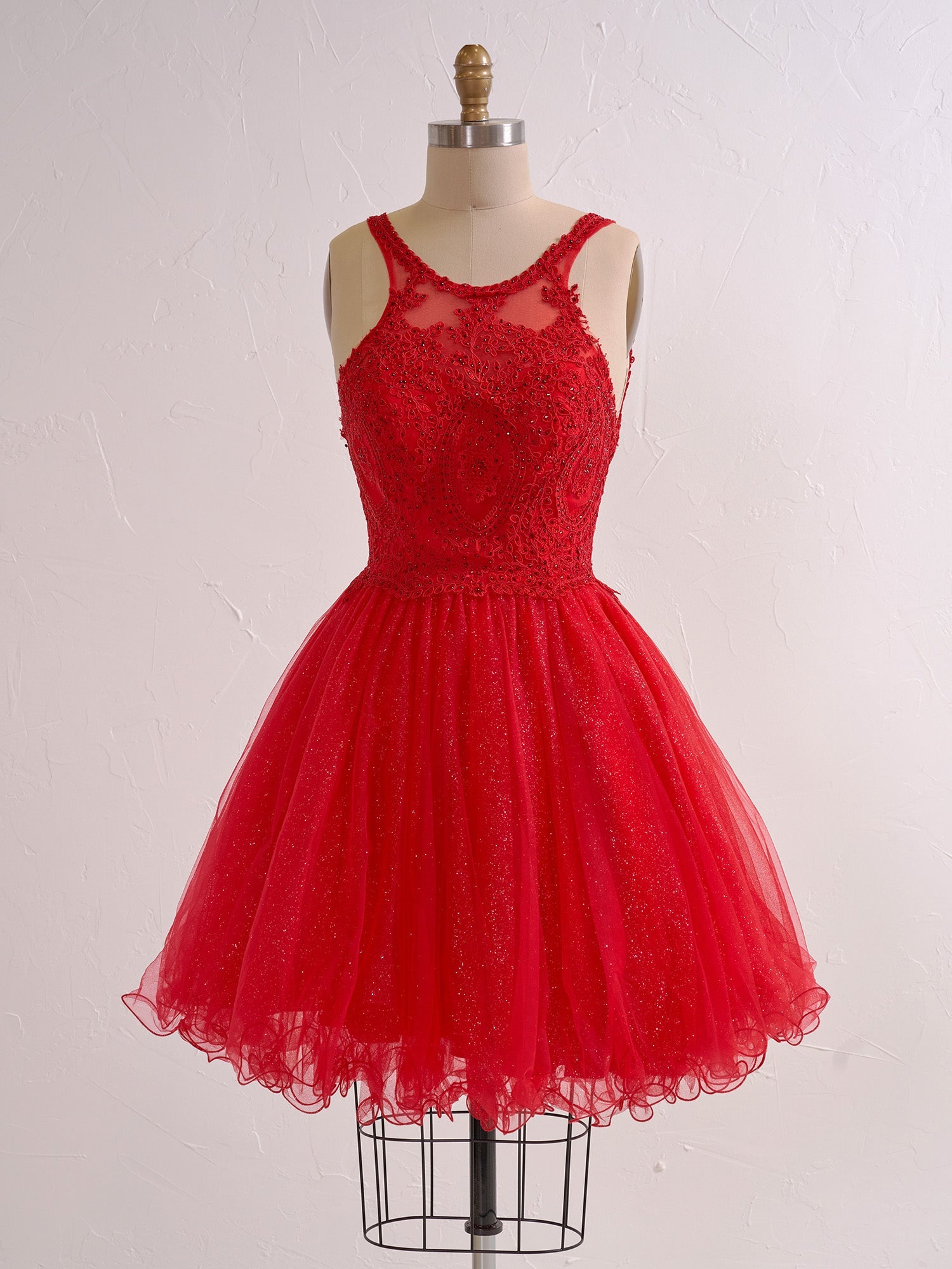 Embellished Embroidery Tulle Short Homecoming Cocktail Dress