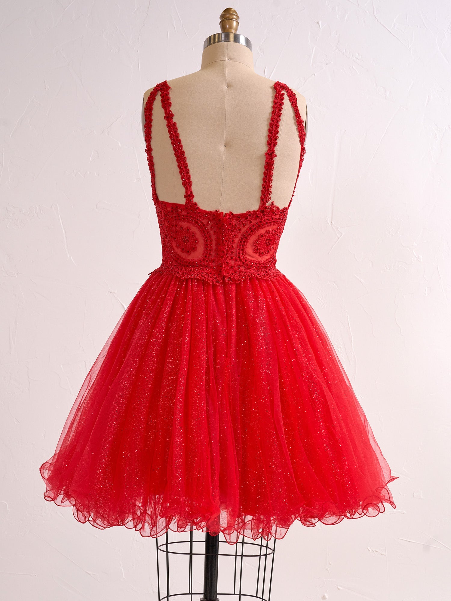 Embellished Embroidery Tulle Short Homecoming Cocktail Dress
