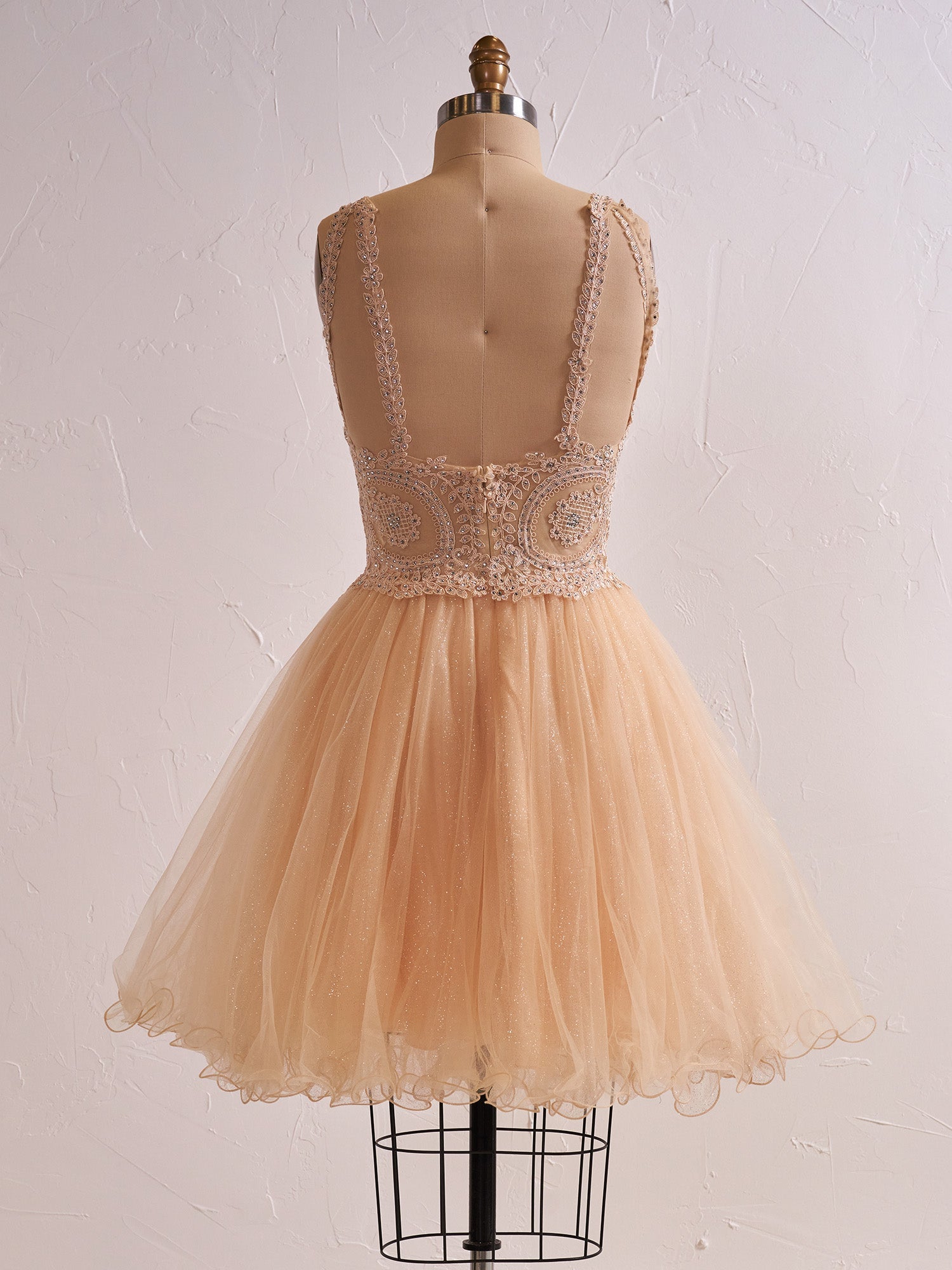 Embellished Embroidery Tulle Short Homecoming Cocktail Dress