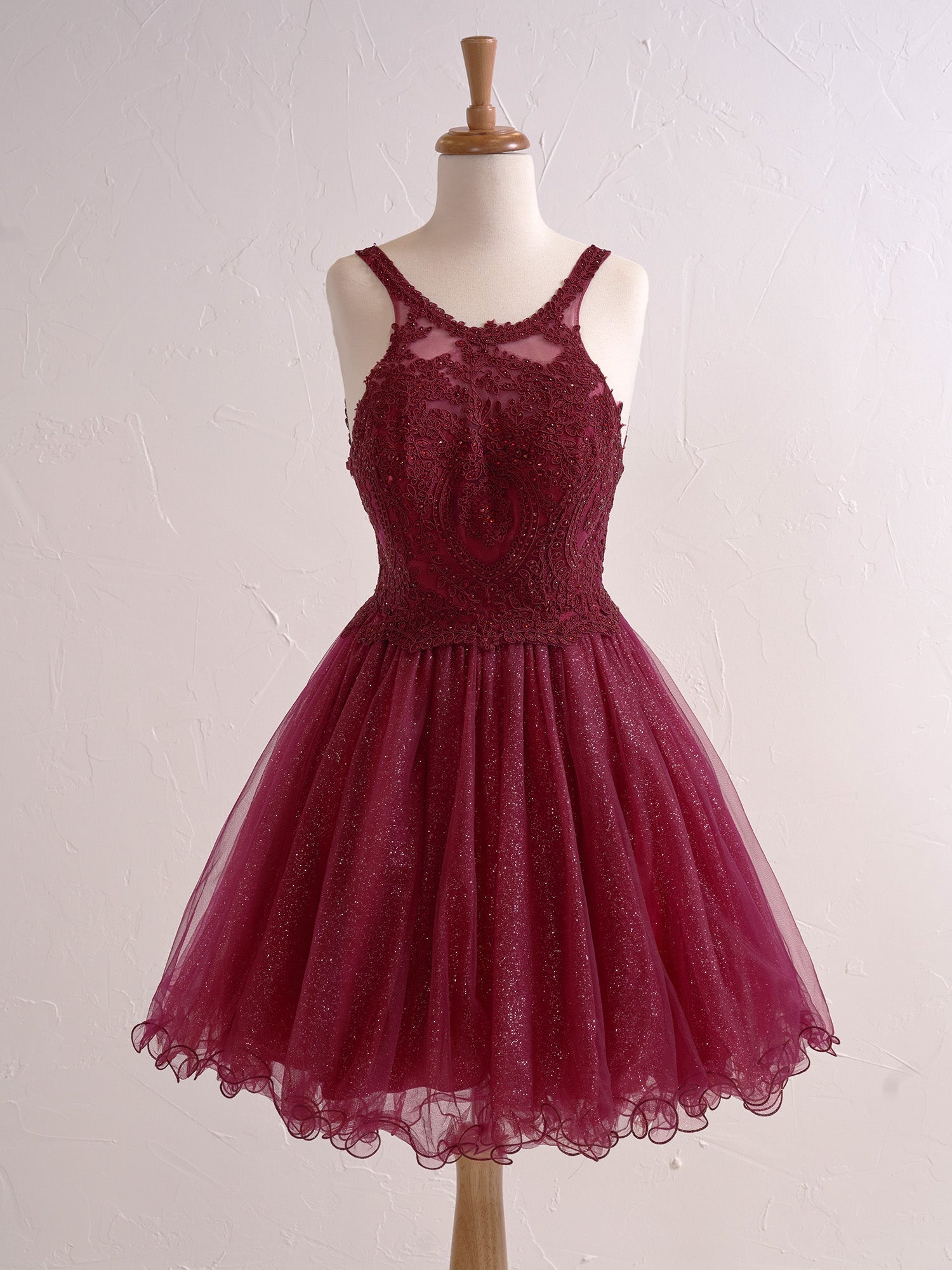Embellished Embroidery Tulle Short Homecoming Cocktail Dress