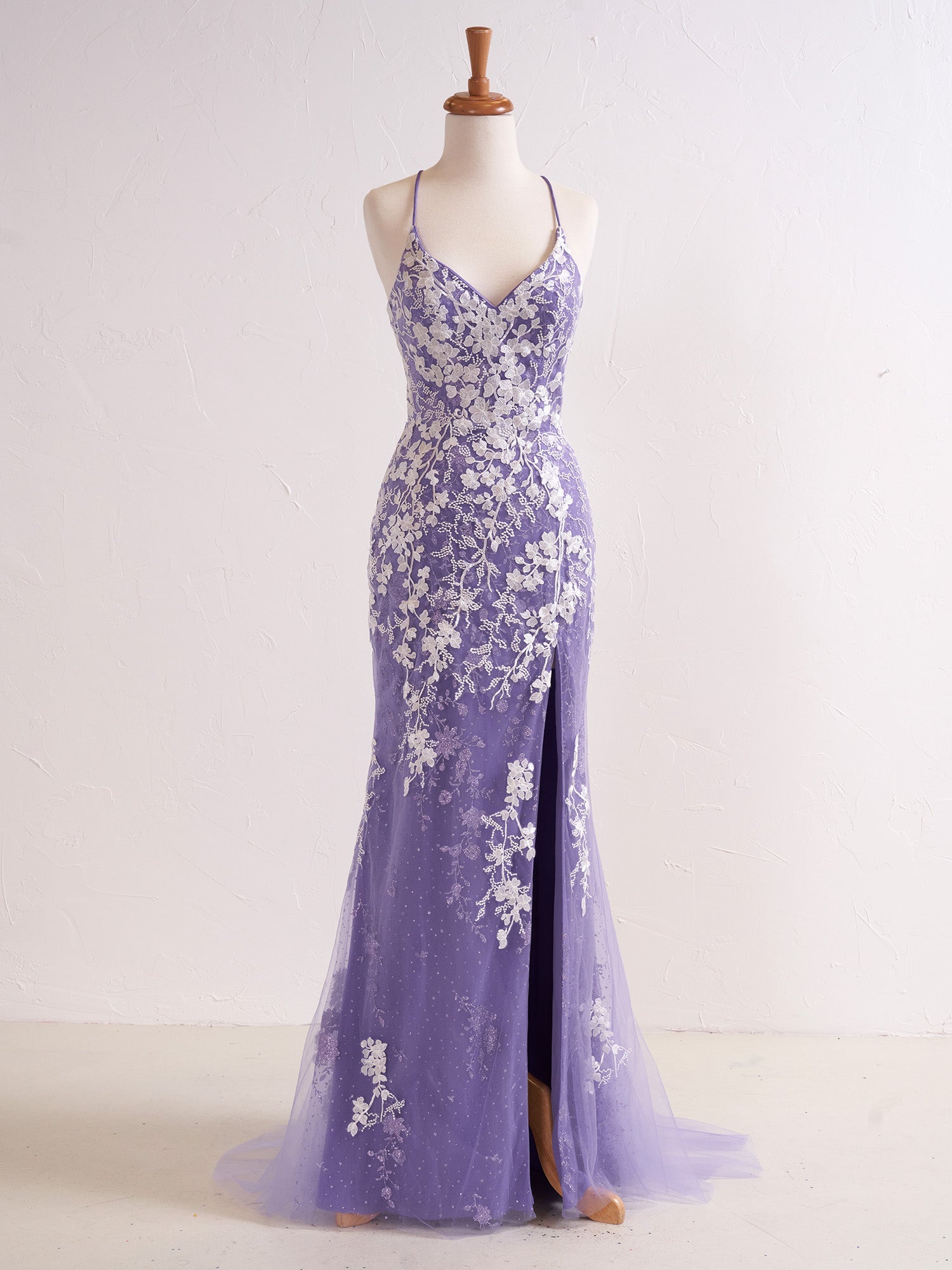 Mermaid Sheath V Neck Long Prom Dress with Appliqued Beading