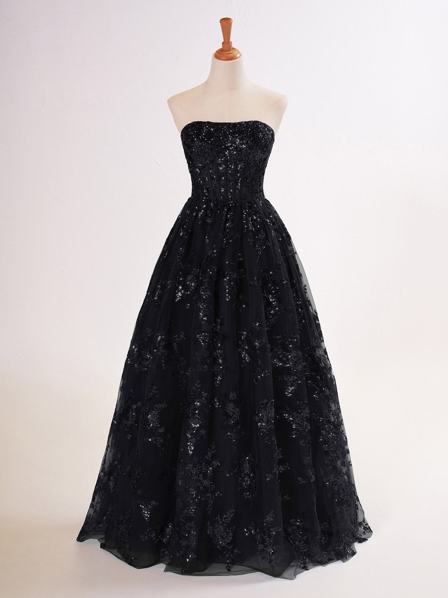 A-line Sequined Lace Long Prom Dress with Pockets