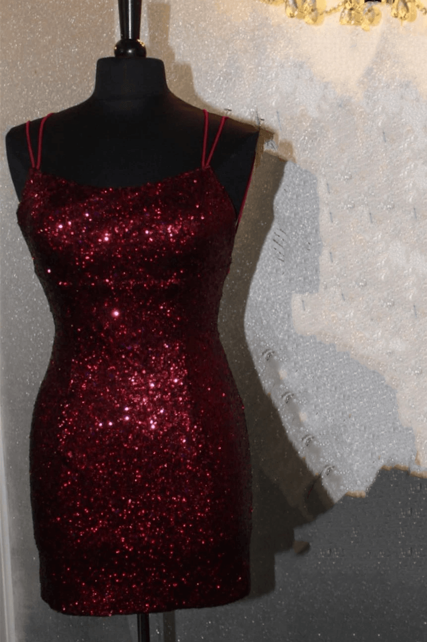 Royal Blue Sequin Bodycon Mini Homecoming Dress Short Prom Dress