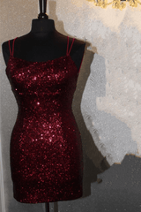 Royal Blue Sequin Bodycon Mini Homecoming Dress Short Prom Dress