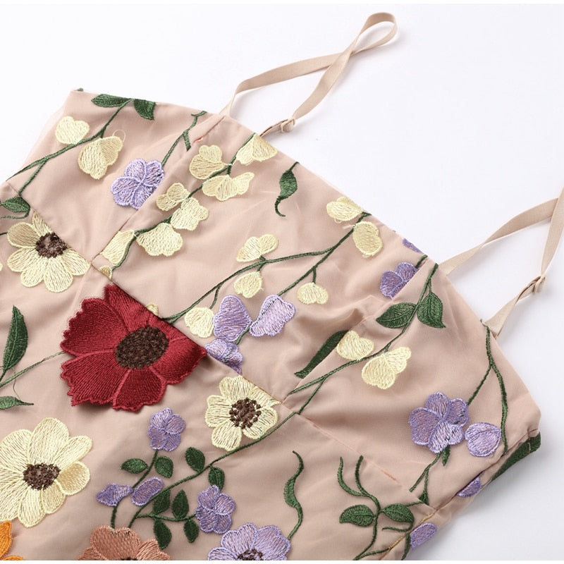 Bodycorn Spaghetti Straps 3D Flower Homecoming Dress