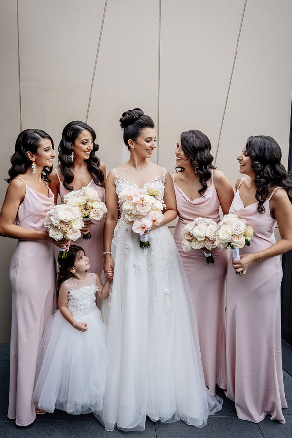 Ivory Sheath/Column Bridesmaid Dresses, Cowl Neck, Spaghetti Straps, Long