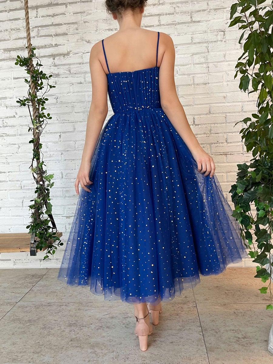 Tulle Sweetheart Straps Short Prom Dress Tea-Length Homecoming Dress