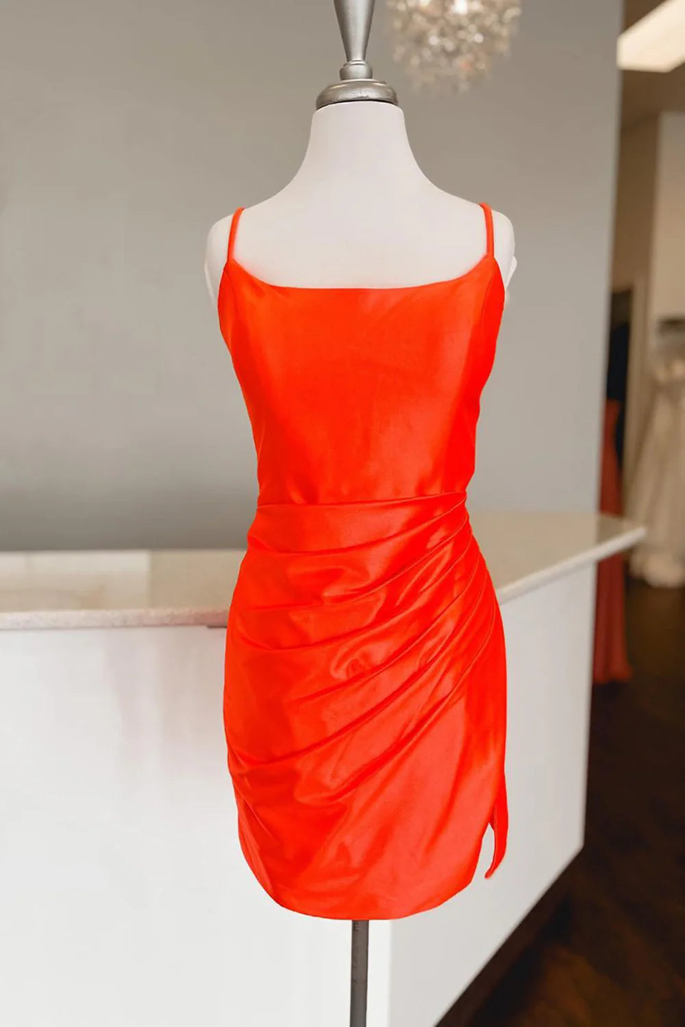 Bodycorn Spaghetti Straps Corset Back Short Homecoming Dress