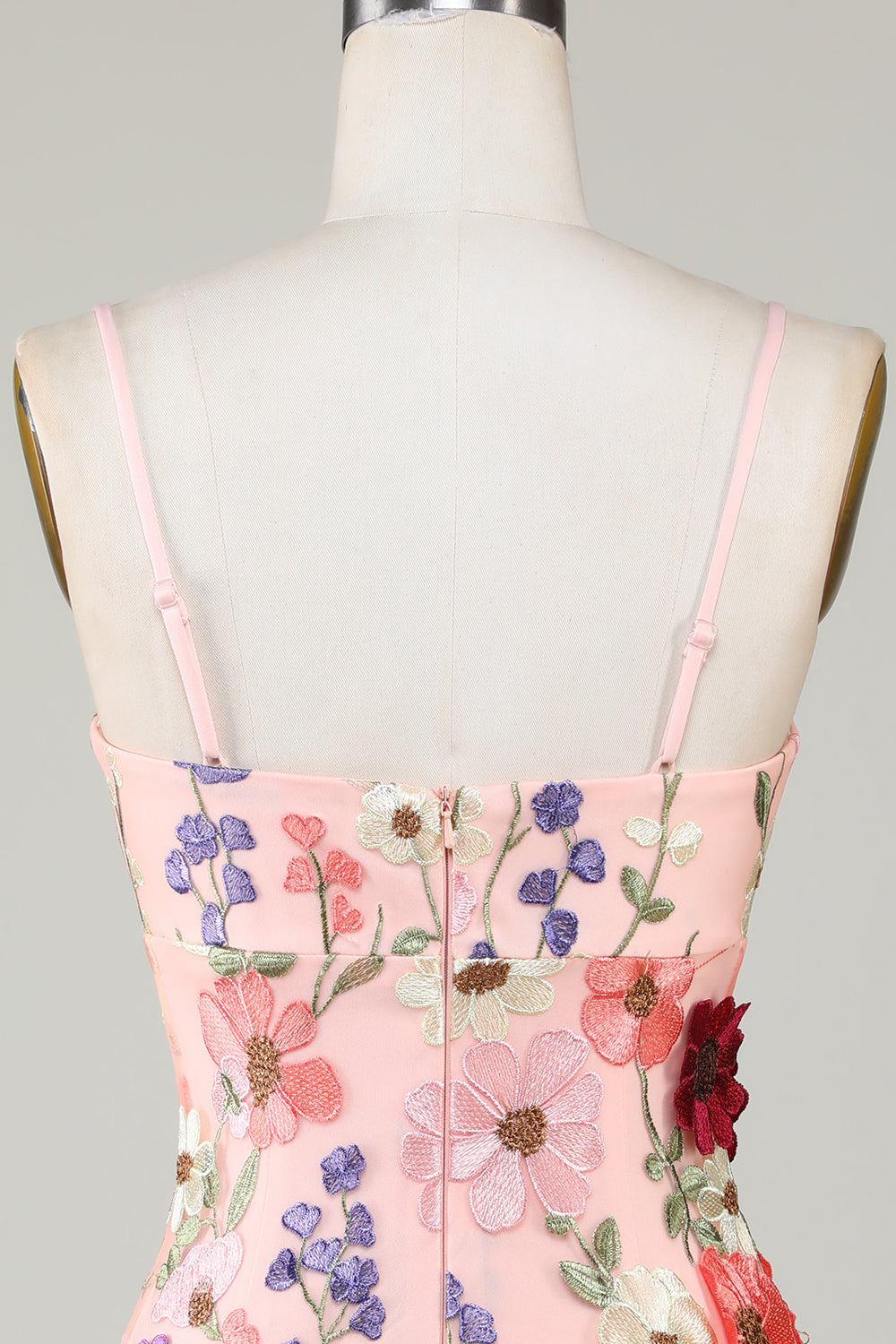 Bodycorn Spaghetti Straps 3D Flower Homecoming Dress