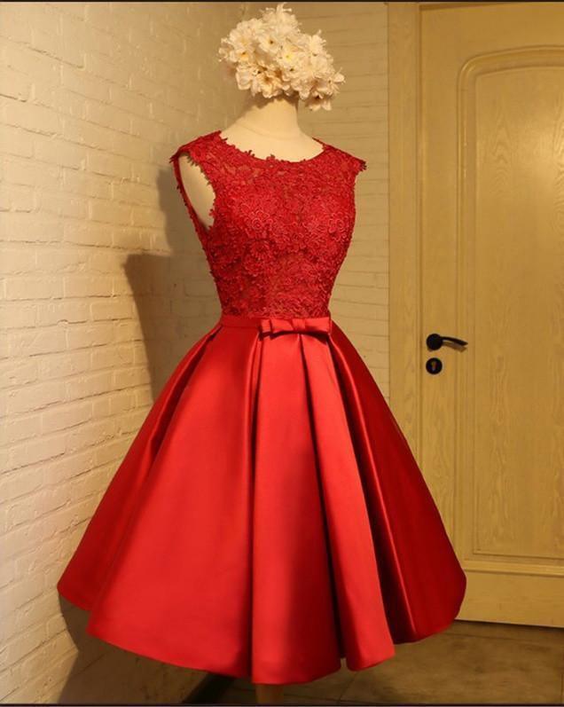 A-Line Homecoming Dress Chic Red Short Prom Dress Party Dress
