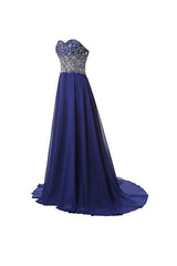 Chiffon A Line Prom Dresses, Sweetheart Evening Dresses