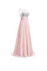 Chiffon A-line Prom Dresses Floor Length Evening Gowns