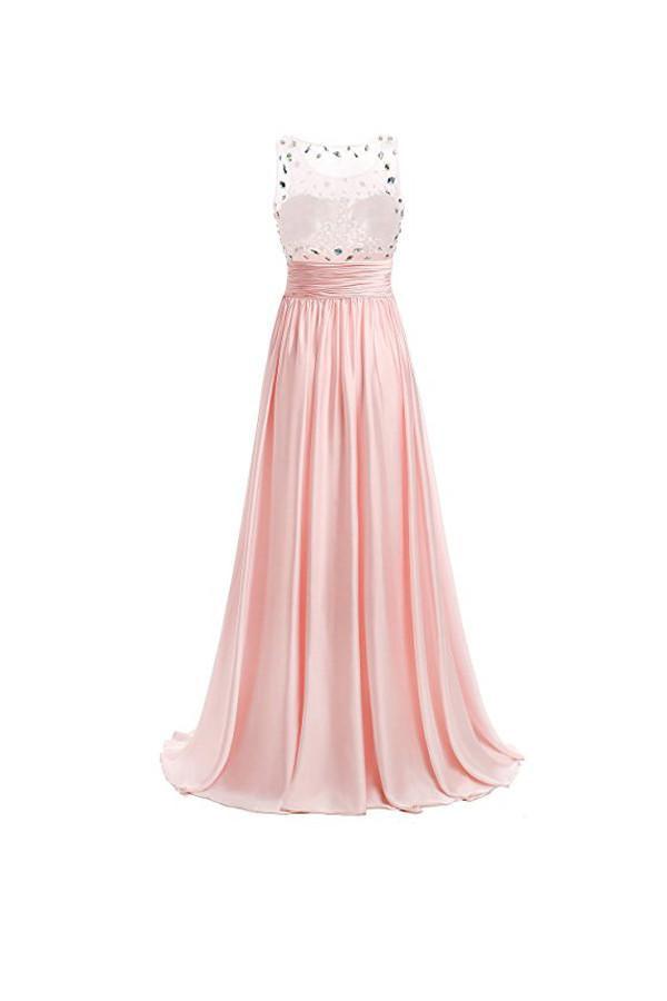 Chiffon A-line Prom Dresses Floor Length Evening Gowns