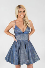 A-Line Spaghetti Straps Short Prom Dress Unique Homecoming Dress