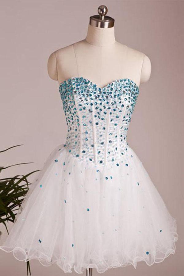 A-Line Sweetheart Neck Short Prom Dress Short Homecoming Dress