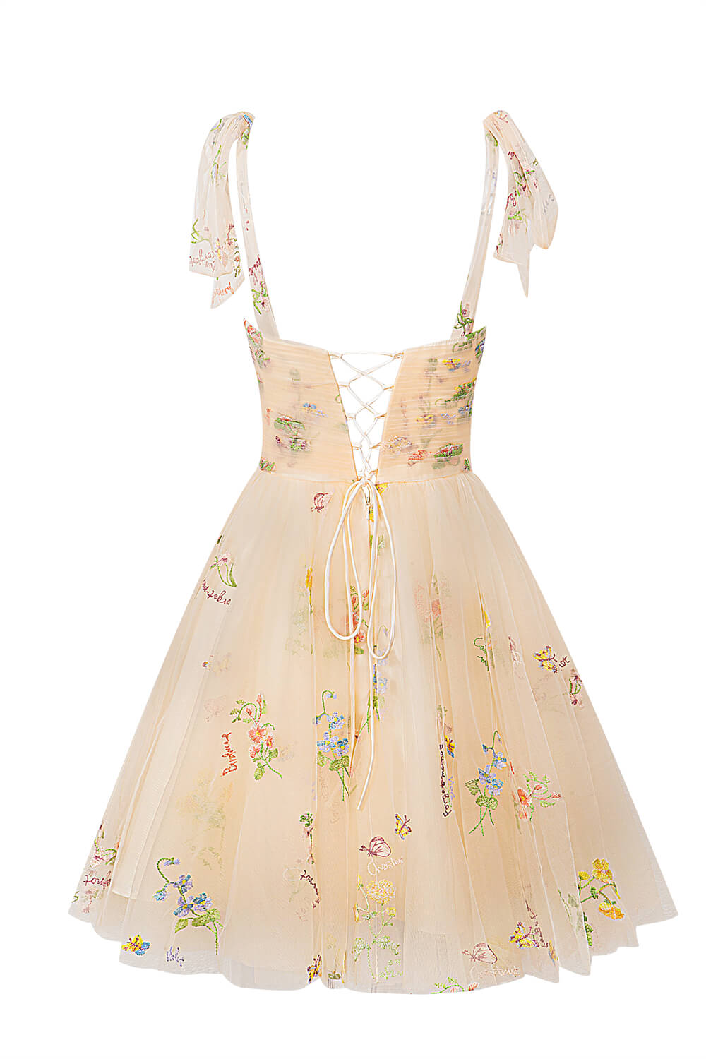 Aline Short Sweetheart Tulle Floral Homecoming Dress