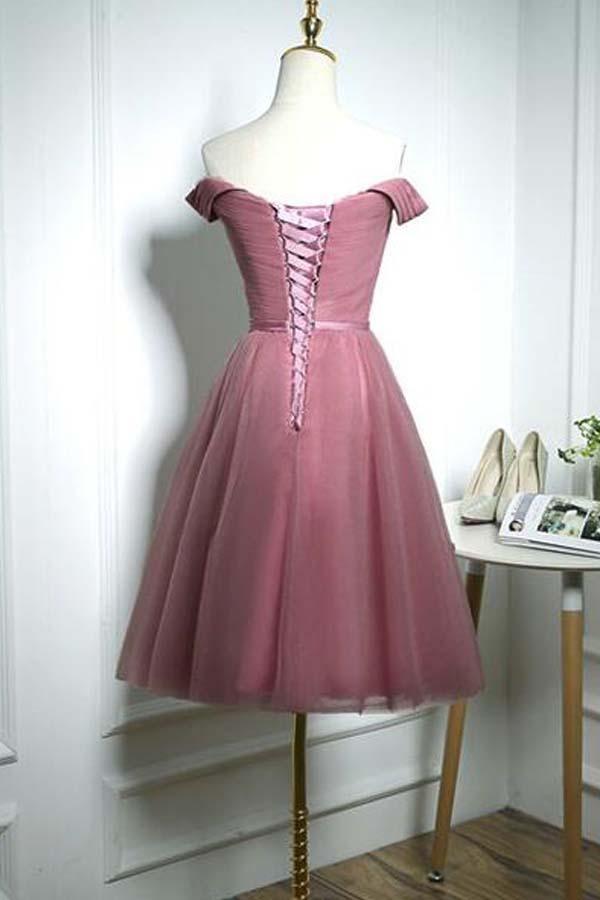 Off Shoulder Sweetheart Tulle Cute Homecoming Dress Party Dress