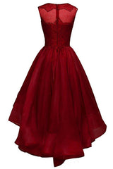 High-Low Organza Beaded Prom Dress Evening Gown Party Dress