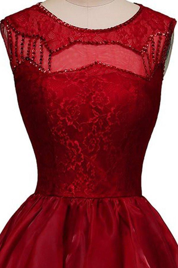 High-Low Organza Beaded Prom Dress Evening Gown Party Dress